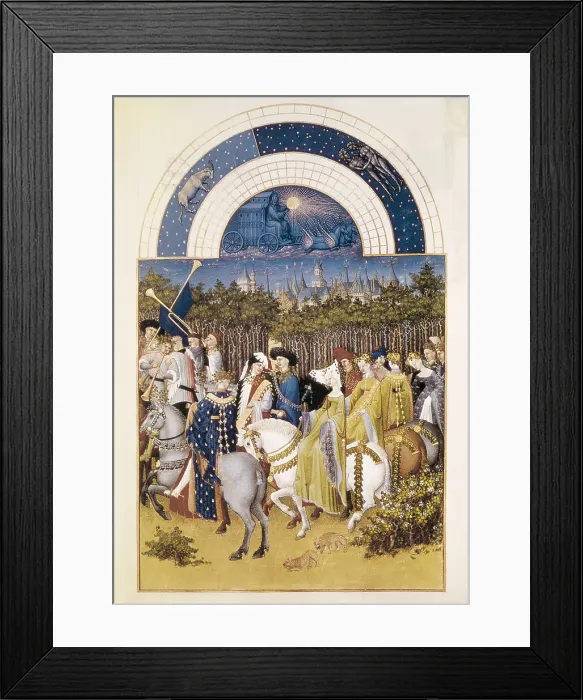 Framed Print : LIMBOURGJean (ca. 1370-1416); LIMBOURGHerman (ca. 1370-1416); LimburgPol de (?-h.1416). The Richly decorated Hours of the Duke of Berry. ca. 1440. Fol. 6v