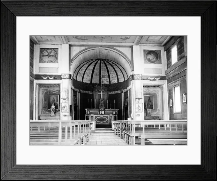 Framed Print : Interior of the Sacred Heart Mission, the oldest building in Idaho, built ca. 1846. Cataldo, Idaho. 1957 Framed Print : Interior of the Sacred Heart Mission, the oldest building in Idaho, built ca. 1846. Cataldo, Idaho. 1957