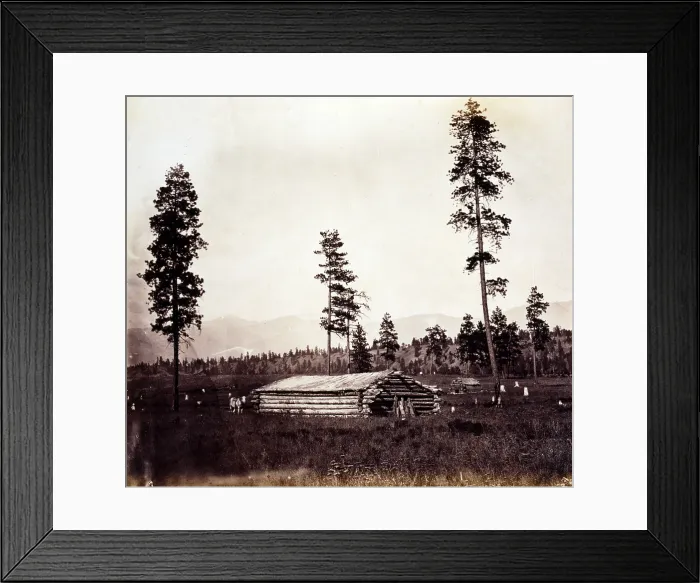 Framed Print : The Roman Catholic mission near the Kootenai River in Idaho. albumen print, 1861