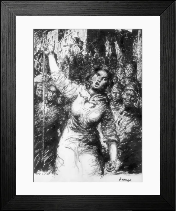 Framed Print : CASTELAODaniel Alfonso Rodrguez (1886-1950). Harangue. Work based on the Spanish Civil War. Engraving. SPAIN. Pontevedra. Pontevedra Museum Framed Print : CASTELAODaniel Alfonso Rodrguez (1886-1950). Harangue. Work based on the Spanish Civil War. Engraving. SPAIN. Pontevedra. Pontevedra Museum