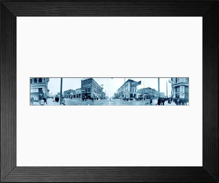 Framed Print : Panoramic view of Pioneer, Idaho. Cyanotype ca. 1907