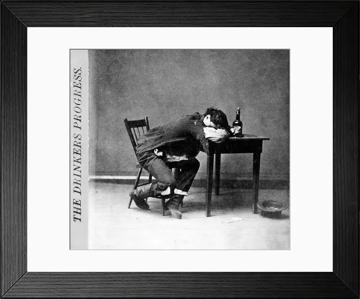 Framed Print : The drinker's progress: He is cleaned out'. stereo photograph by G.W. Edmondson, 1874 Framed Print : The drinker's progress: He is cleaned out'. stereo photograph by G.W. Edmondson, 1874