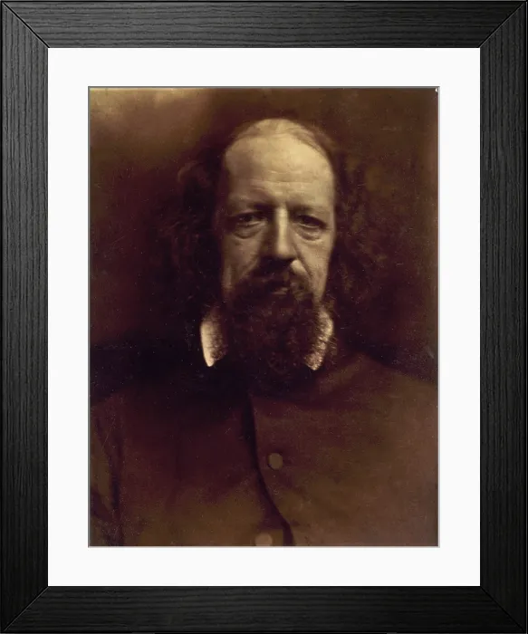 Framed Print : Alfred Tennyson (1809-1892), Poet Laureate of England, in an 1867 portrait by Julia Margaret Cameron (1815-1879)