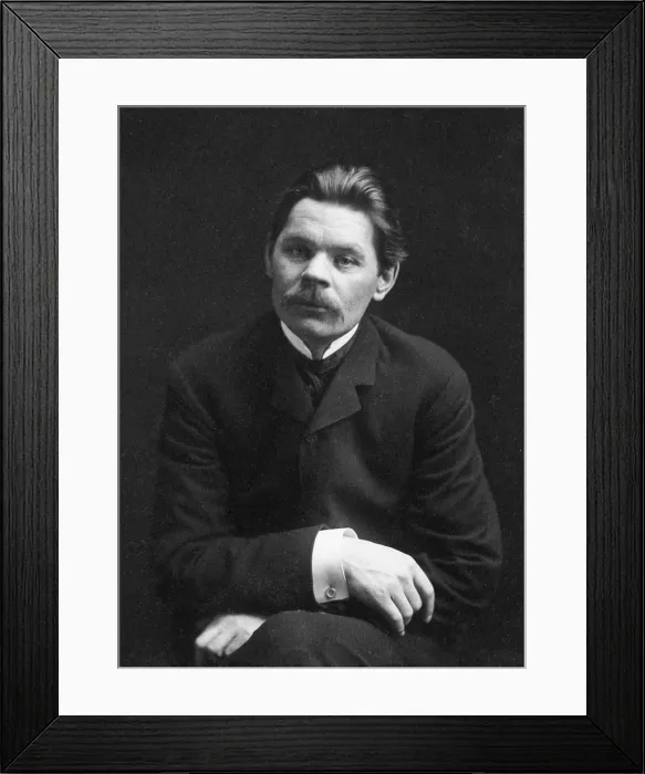 Framed Print : Maxim Gorky (1868-1936) wrote about the life of the working class Russians and supported the Marxist Revolution but was often in conflict with its political leaders. 1906 portrait
