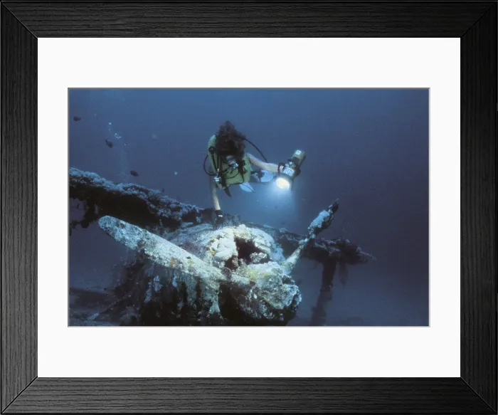 Framed Print : PAPUA NEW GUINEA. Rabaul. Japanese reconnaissance aircraft Mitsubishi F-1 shotted down in RabaulPapua New Guineaduring the Second World War. E Framed Print : PAPUA NEW GUINEA. Rabaul. Japanese reconnaissance aircraft Mitsubishi F-1 shotted down in RabaulPapua New Guineaduring the Second World War. E