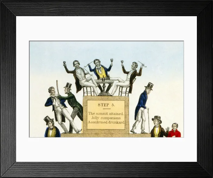 Framed Print : The drunkard's progress. Hand-colored lithograph, ca. 1846