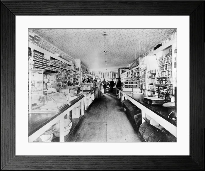 Framed Print : Interior of the Boise Basin Mercantile store, Idaho City, Idaho. ca. 1900 Framed Print : Interior of the Boise Basin Mercantile store, Idaho City, Idaho. ca. 1900