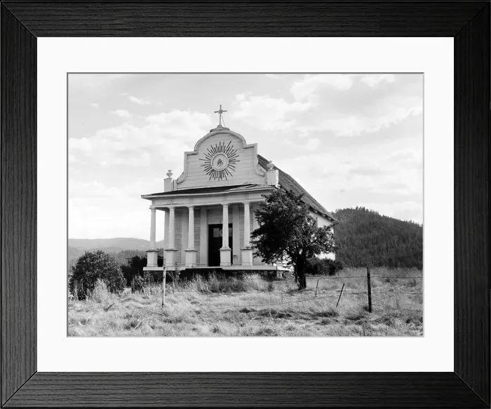 Framed Print : Sacred Heart Mission, the oldest building in Idaho, built ca. 1846. Cataldo, Idaho. 1957 Framed Print : Sacred Heart Mission, the oldest building in Idaho, built ca. 1846. Cataldo, Idaho. 1957