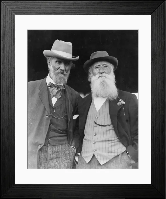 Framed Print : John Burroughs (1837-1921) on his 75th birthday, and fellow naturalist, John Muir (1837-1914) in 1912 photo Framed Print : John Burroughs (1837-1921) on his 75th birthday, and fellow naturalist, John Muir (1837-1914) in 1912 photo