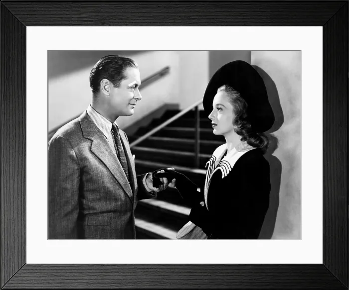 Framed Print : HERE COMES MR. JORDAN, from left, Robert Montgomery, Evelyn Keyes, 1941