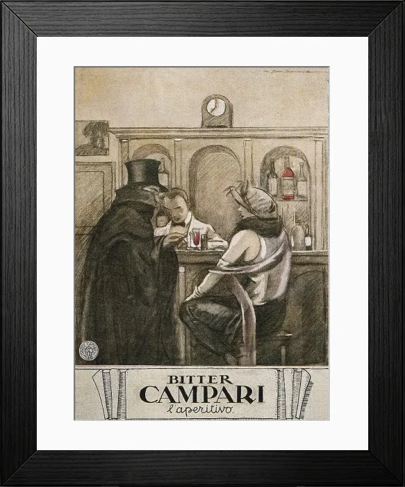Framed Print : Bitter Campari. Advertisment1948. Drawing. AISA / Everett Collection (98349)**US SALES ONLY**