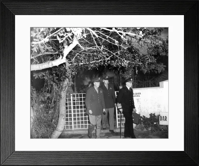 Framed Print : Second World War. Conference of Casablanca (January 1943). From left to rightgenerals George Catlett MarshallHenry Harley Arnold and the admiral Sir Dudley Pound