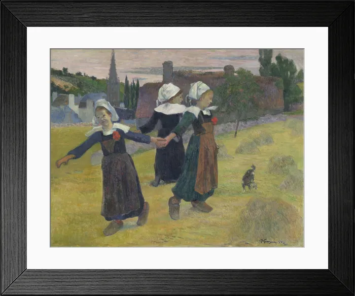 Framed Print : Breton Girls Dancing, Pont-Aven, by Paul Gauguin, 1888, French Post-Impressionist painting, oil on canvas Framed Print : Breton Girls Dancing, Pont-Aven, by Paul Gauguin, 1888, French Post-Impressionist painting, oil on canvas