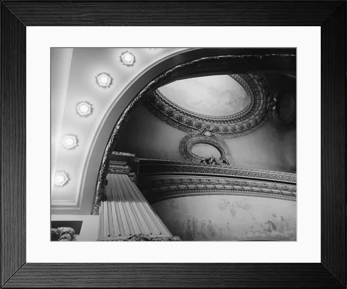 Framed Print : Movie Theaters, Spreckels Building and Theater, interior, designed by Harrison Albright, constructed in 1912, 123 Broadway, San Diego California, circa 1980s