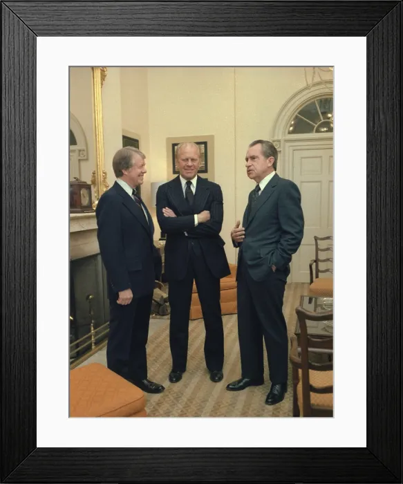Framed Print : Jimmy Carter Gerald Ford and Richard Nixon gather at the White House for the funeral for Minnesota Senator and former Vice President Hubert Humphrey. January 17 1978 Framed Print : Jimmy Carter Gerald Ford and Richard Nixon gather at the White House for the funeral for Minnesota Senator and former Vice President Hubert Humphrey. January 17 1978
