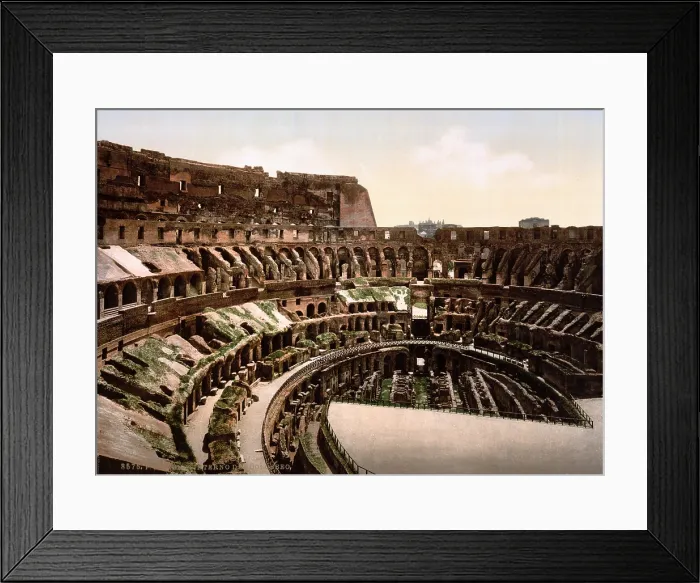 Framed Print : Rome, Interior of the Colosseum at Rome, photochrom, ca 1890s