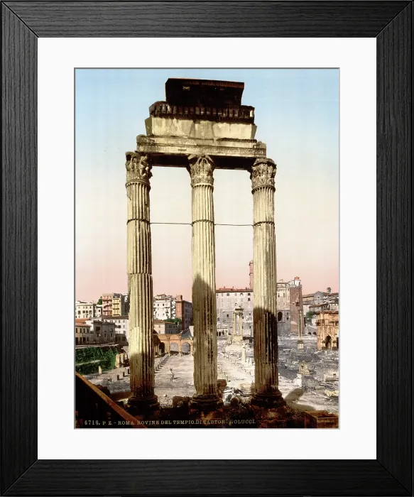 Framed Print : Rome, Ruins of Temple of Castor and Pollux, Rome, Italy, ca 1890s Framed Print : Rome, Ruins of Temple of Castor and Pollux, Rome, Italy, ca 1890s