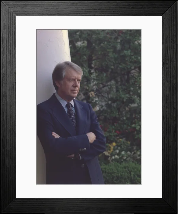 Framed Print : President Jimmy Carter in the White House Rose garden. Ca. 1977-1980 Framed Print : President Jimmy Carter in the White House Rose garden. Ca. 1977-1980