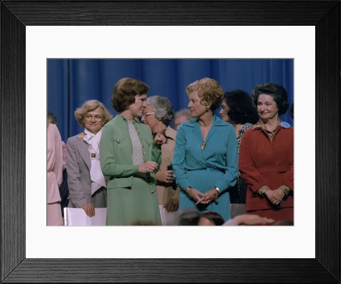 Framed Print : First Ladies Rosalynn Carter with Betty Ford and Ladybird Johnson at the National Women's Conference. They all promoted passage of the Equal Rights Amendment. Nov Framed Print : First Ladies Rosalynn Carter with Betty Ford and Ladybird Johnson at the National Women's Conference. They all promoted passage of the Equal Rights Amendment. Nov