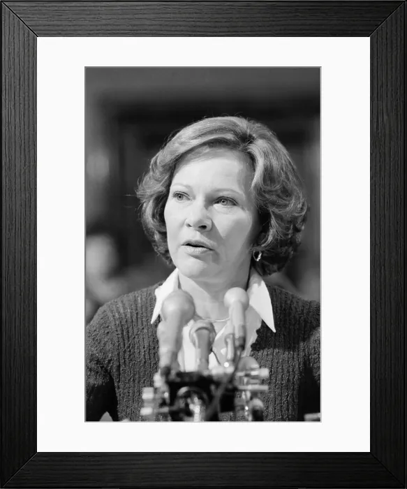 Framed Print : Rosalynn Carter testifies before Senate Subcommittee on Health to lobby for the Mental Health Systems Act