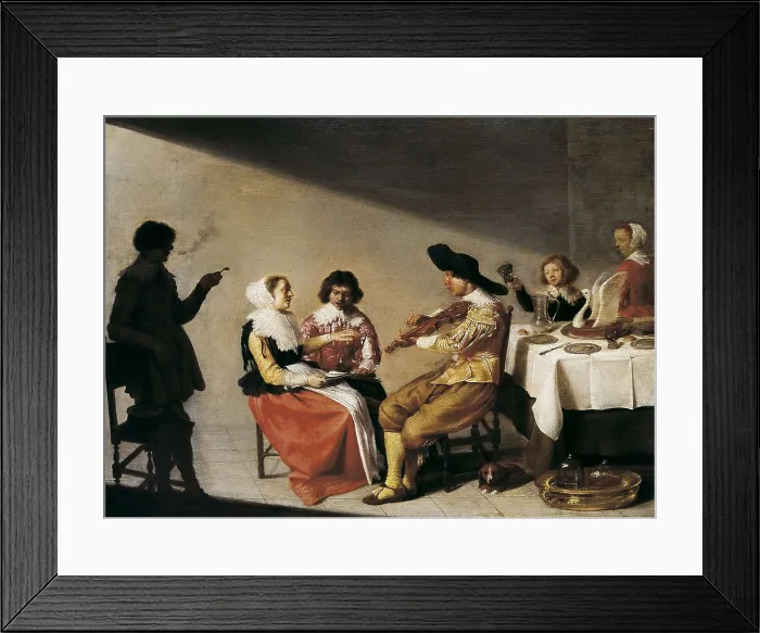 Framed Print : VELSEN, Jacob van (1597-1656). A Musical Party. 1631. Baroque art. Oil on wood. UNITED KINGDOM. London. National Gallery. AISA / Everett Collection**US SALES ONLY** Framed Print : VELSEN, Jacob van (1597-1656). A Musical Party. 1631. Baroque art. Oil on wood. UNITED KINGDOM. London. National Gallery. AISA / Everett Collection**US SALES ONLY**