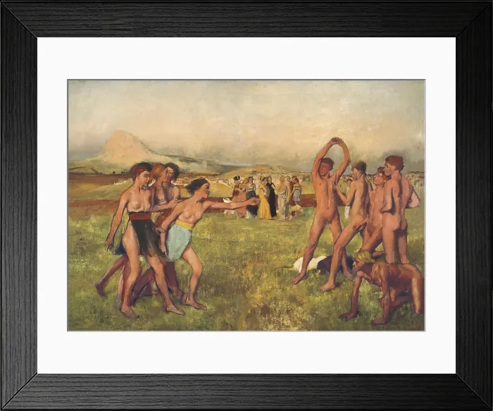Framed Print : DEGAS, Edgar (1834-1917). Young Spartans. ca. 1860. Oil on canvas. Work inspired by a story of Plutarch. Impressionism. Oil on canvas. UNITED KINGDOM. London. National Gallery