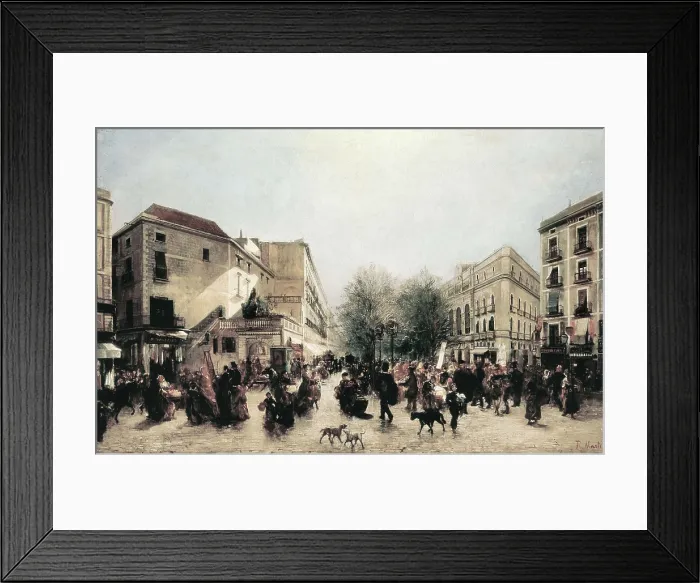 Framed Print : MARTI i ALSINA, Ramon (1826-1894). The Rambla. 2nd half 19th c. Oil on canvas. SPAIN. Barcelona. National Art Museum of Catalonia. AISA / Everett Collection**US SALES ONLY**