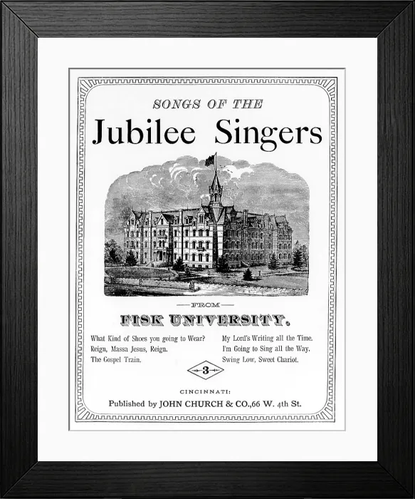 Framed Print : Songs of the Jubilee Singers from Fisk University, sheet music, circa 1800s