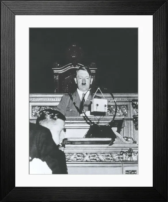 Framed Print : HITLER, Adolf (1889-1945). Hitler giving a speech. AISA / Everett Collection**US SALES ONLY**