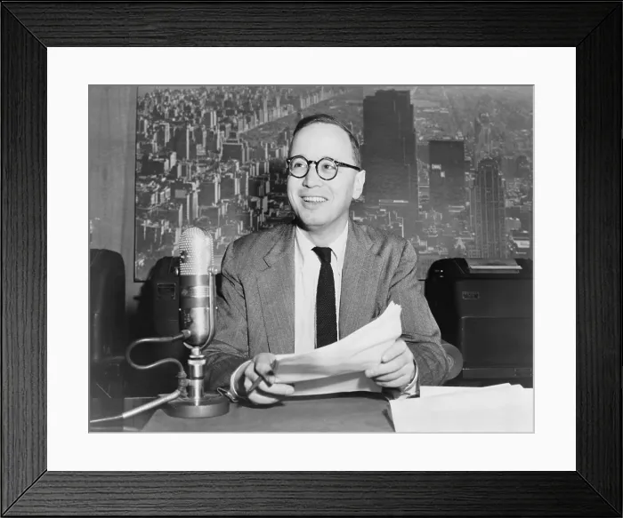 Framed Print : Arthur M. Schlesinger (1917-2007), American historian, influenced politics by his books and his support of liberal politicians, Adlai Stevenson and John Kennedy
