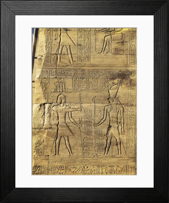 Framed Print : Temple of Isis. EGYPT. Philae. Temple of Isis. Tiberius offers four rams to the god Horus. Decoration of the external oriental wall. Egyptian art. Roman and Byzantine period Framed Print : Temple of Isis. EGYPT. Philae. Temple of Isis. Tiberius offers four rams to the god Horus. Decoration of the external oriental wall. Egyptian art. Roman and Byzantine period