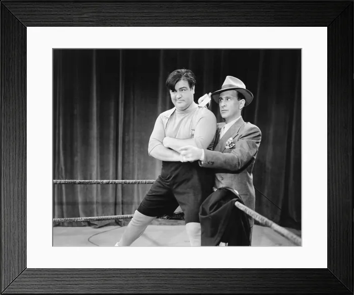 Framed Print : HERE COME THE CO-EDS, from left: Lou Costello, Bud Abbott, 1945