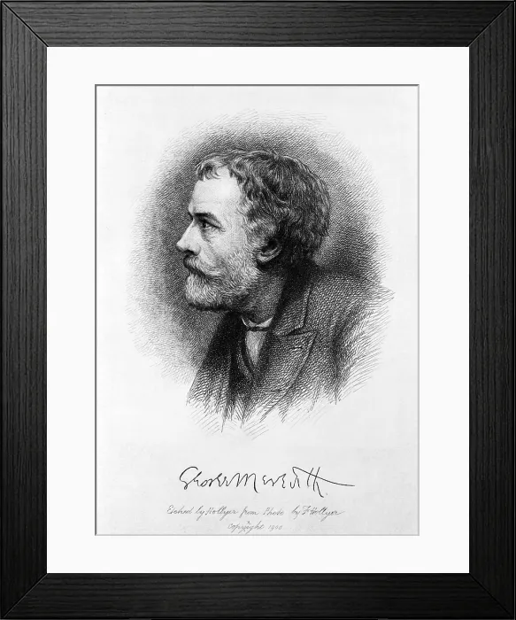 Framed Print : George Meredith (1928-1909) English poet and novelist developed characters, both men and women, of psychological complexity. Ca. 1900