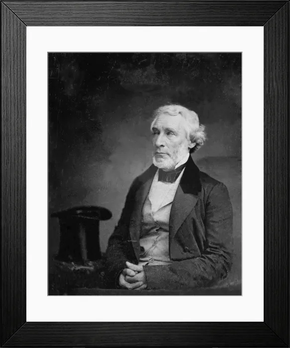 Framed Print : James Gordon Bennett (1795-1872), pioneering American newspaper publisher, and founder of the 'New York Herald.' Daguerreotype ca. 1851