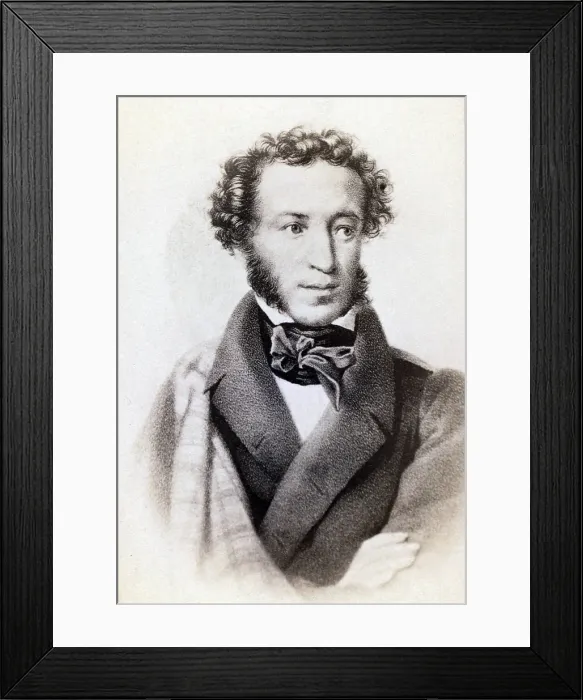 Framed Print : Aleksandr Sergeevich Pushkin (1799-1837) Russian poet and playwright, whose political themes resulted in periodic exiles during his early career
