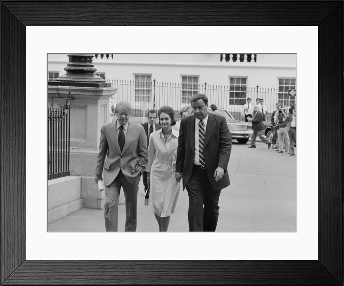 Framed Print : President Jimmy Carter with his close friend Georgia banker Bert Lance and his wife LaBelle