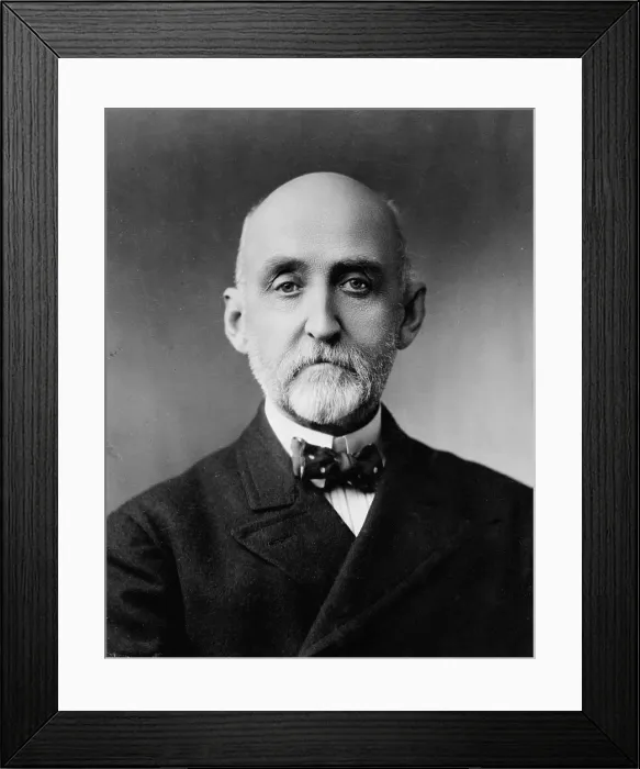 Framed Print : Alfred Thayer Mahan (1840-1914) American naval historian advocated the importance of strong naval forces to military preparedness. 1904