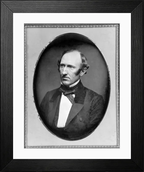 Framed Print : Wendell Phillips (1811-1884) American abolitionist. Daguerreotype portrait by Mathew Brady, ca. 1856