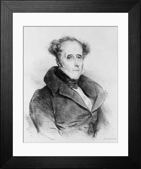 Framed Print : Franois-Auguste-Ren, vicomte de Chateaubriand (1768-1848) established many of the emotional and spiritual themes that pervaded Romantic writing in the 19th century. Ca. 1825