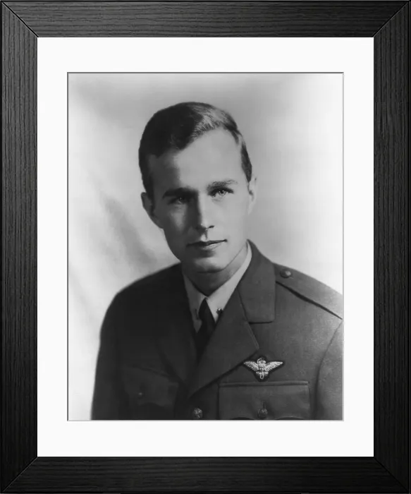 Framed Print : Future US President George H.W. Bush as a Navy pilot during World War II. Ca. 1942 Framed Print : Future US President George H.W. Bush as a Navy pilot during World War II. Ca. 1942
