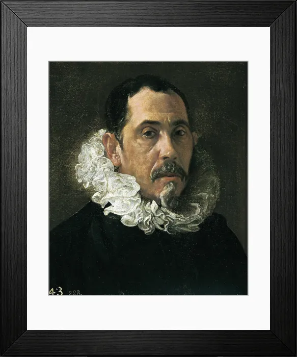 Framed Print : VELAZQUEZ, Diego Rodriguez de Silva (1599-1660). Francisco Pacheco. 1619. Baroque art. Oil on canvas. SPAIN. Madrid. Prado Museum