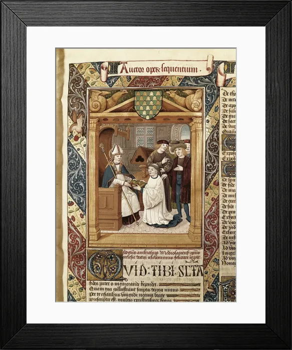 Framed Print : AMBROSE, Saint (339-397). Doctor of the Church and archbishop of Milan