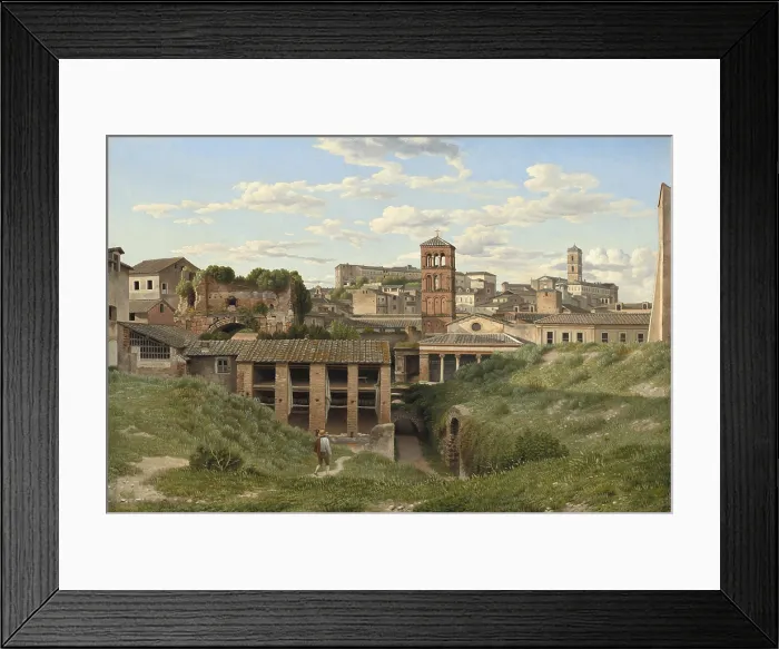 Framed Print : View of the Cloaca Maxima, Rome, by Christoffer Wilhelm Eckersberg, 1814, Danish painting, oil on canvas