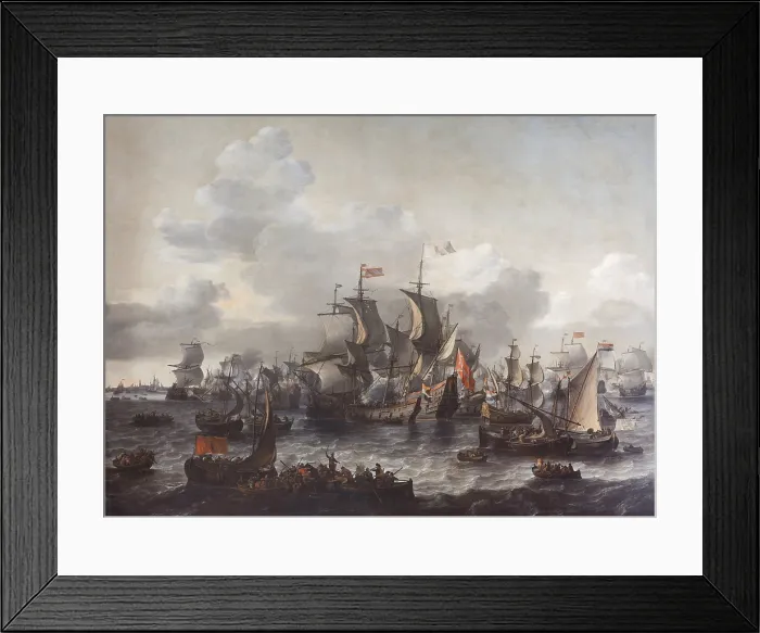 Framed Print : The Battle of the Zuider Zee, 1573, by Jan Blanckerhoff and Johannes Kinnema, 1663, Dutch painting, oil on canvas. On Oct