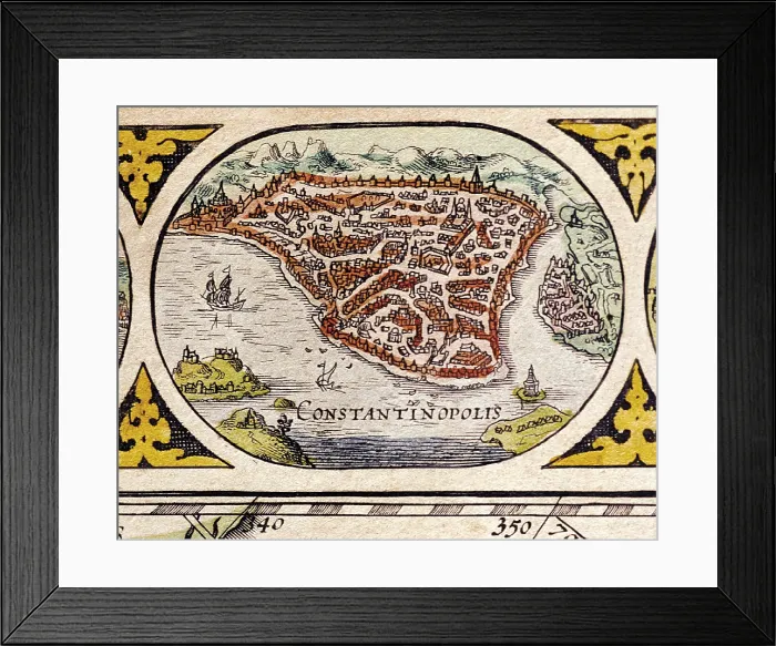 Framed Print : BLAEU, Willem Janszoon (1571-1638); BLAEU, Jan (1596-1673). Atlas Novus or Atlas Maior. 1635 - 1665. Constantinople. 17th c. Printed in Amsterdam. Etching. SPAIN. Barcelona