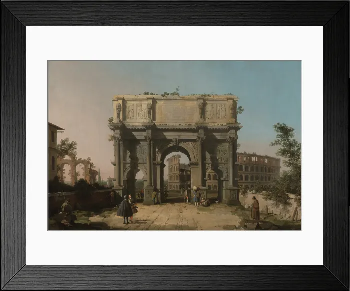 Framed Print : View of the Arch of Constantine with the Colosseum, Italian, by Canaletto, 1742-45, Italian painting, oil on canvas Framed Print : View of the Arch of Constantine with the Colosseum, Italian, by Canaletto, 1742-45, Italian painting, oil on canvas