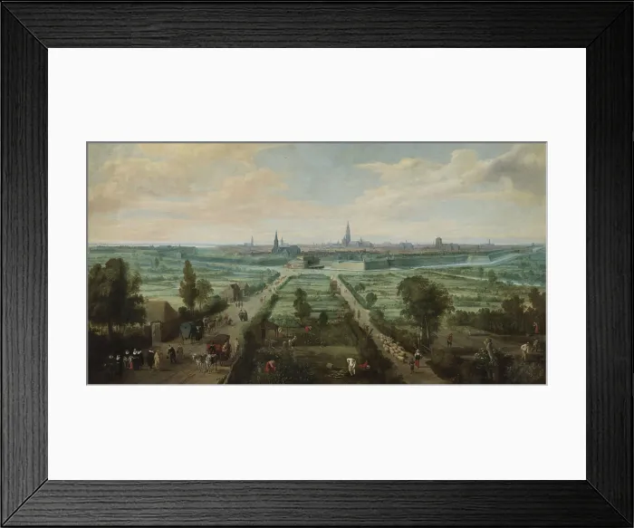 Framed Print : View of Antwerp, by Jan Wildens, 1656, Dutch painting, oil on canvas