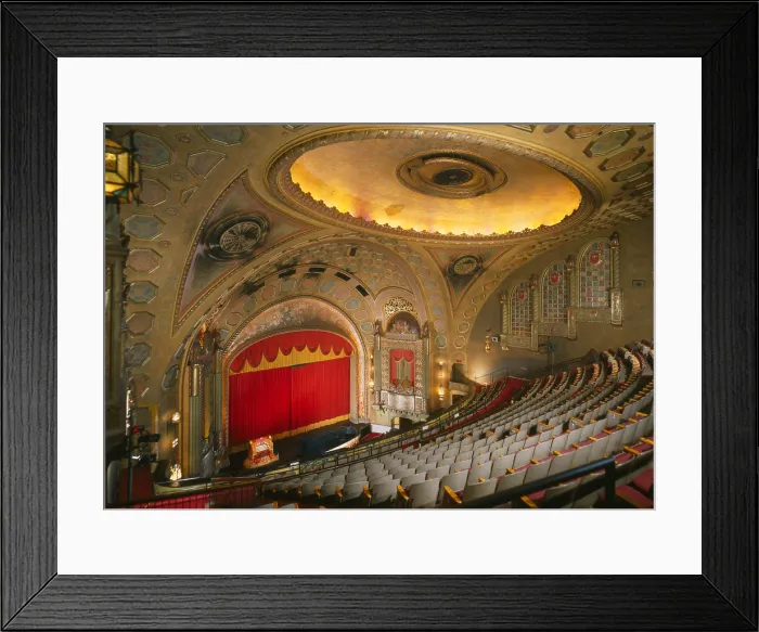 Framed Print : The Alabama Theatre, perspective view of stage looking from the east, Birmingham, Alabama, erected in 1927, photograph circa 1990s