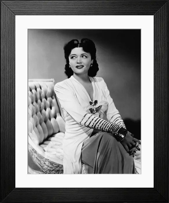 Framed Print : HI DIDDLE DIDDLE, Pola Negri, in an Adrian gown, 1943