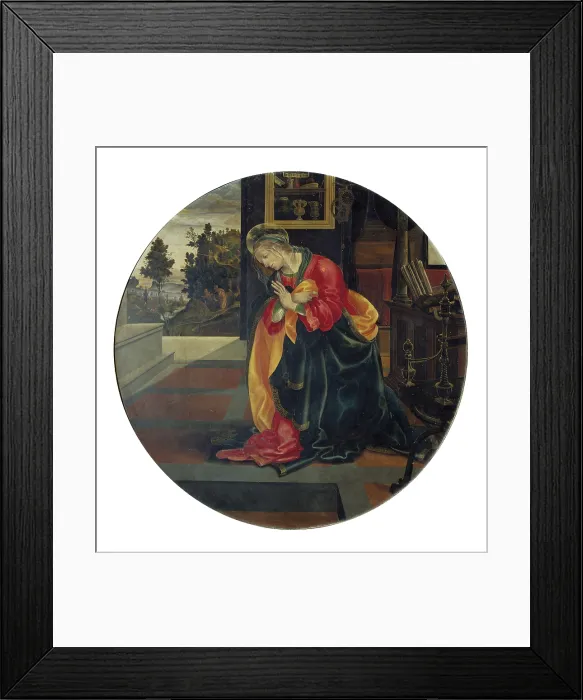 Framed Print : LIPPIFilippocalled Filippino (1457-1504). Virgin from the Annunciation. 1483-1484. Renaissance art. Quattrocento. Tempera on wood. ITALY. San Gimignano. Civic Museum